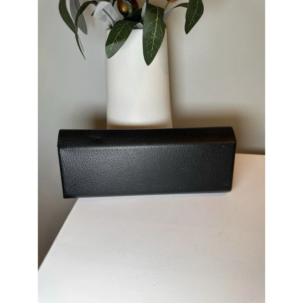 Authentic Burberry Black Leather Grain Hard Shell Sunglasses Case Holder